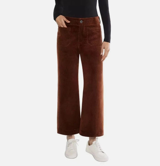 Matty M Ladies' Size XL (16) Wide Leg Corduroy Pants, Brick Red