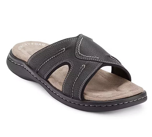 Dockers Men's Size 11 M, Sunland Slide Memory Foam Sandals, Black