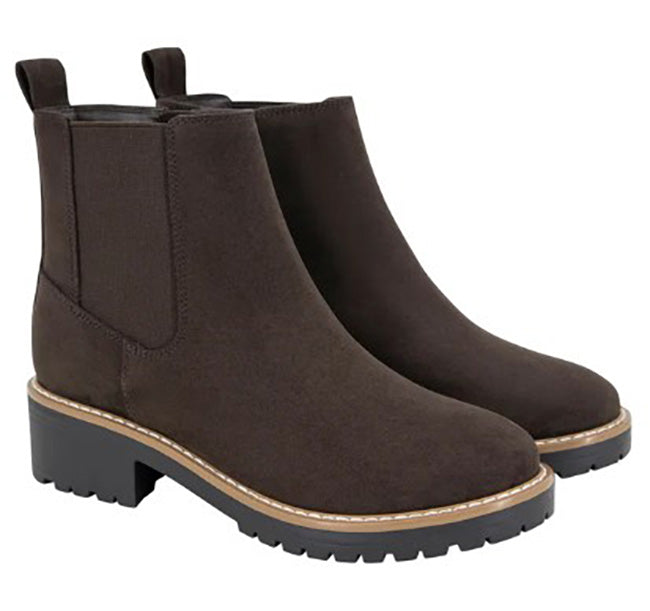 Kensie Kayla Ladies' Size 8.5, Chelsea Faux Suede Boot, Brown, New without Box