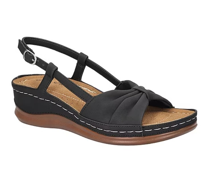 Easy Street Women's Size 7 Wide, Jupiter Strap Slingback Sandals, Black
