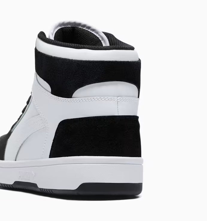 PUMA Men's Size 11, Rebound LayUp SL INK Mid Sneakers, White-Black (NO BOX)