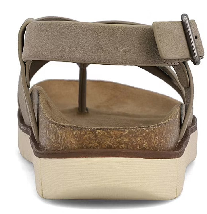 Mia Amore Women's Size 7 Wide, Elain Adjustable Strap Flat Sandals, Taupe