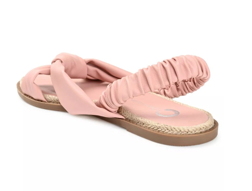 Journee Women's Size 7, Kiandra Espadrille Flat Sandals, Rose Pink