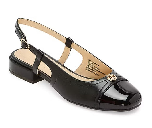 Liz Claiborne Pamprick Women's Size 6.5 Wide, Slingback Ballet Flats, Black