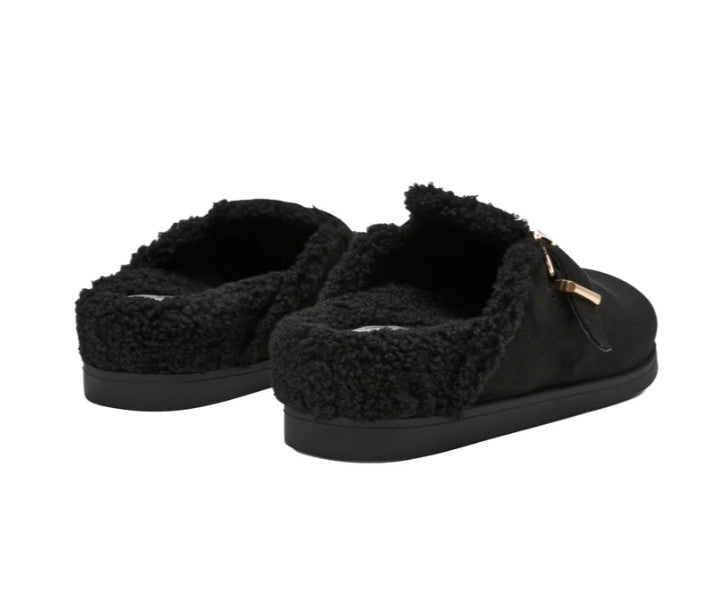 Dolce Vita Women's Size 7, Faux Suede Clogs Cozy Slides, Black