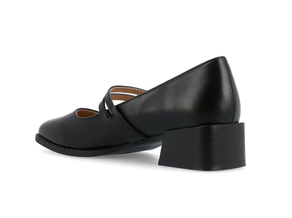 Journee Collection Savvi Women's Size 8, Mary Jane Block Heel Pumps, Black