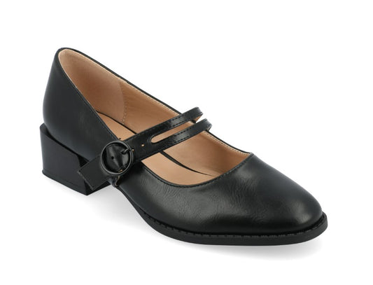Journee Collection Savvi Women's Size 8, Mary Jane Block Heel Pumps, Black
