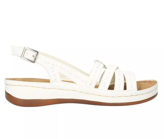 Easy Street Women Size 5 M, Kehlani Slingback Comfort Sandals, White