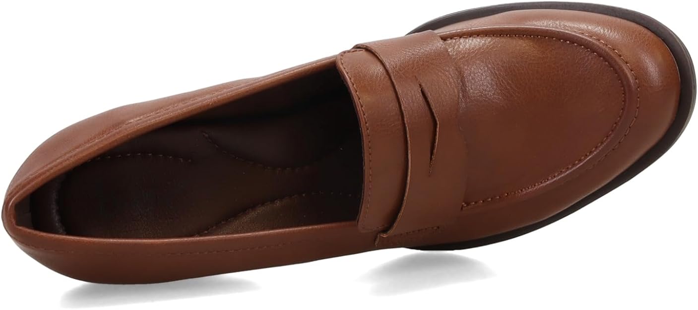 BOC by Born Benedict Womens Size 6, Stacked Heel Loafers Slip On Shoes, Brown