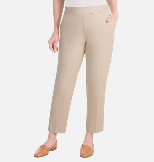 Hilary Radley Ladies' Size Small (4-6) Crepe Pull-On Pants, Beige