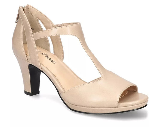 Easy Street Women's Size 8, Flash Dress Heel Sandals, Nude Pearlized