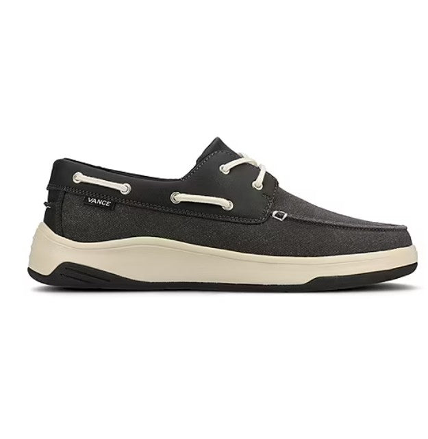 Vance Co Catamaran Mens Size 12, Round Slip-On Boat Shoes, Black