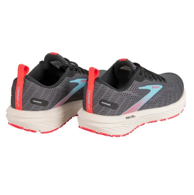 Brooks Women's Size 8 Revel 6 Athletic Shoes, Gray (Black/Ebony/Bluefish)