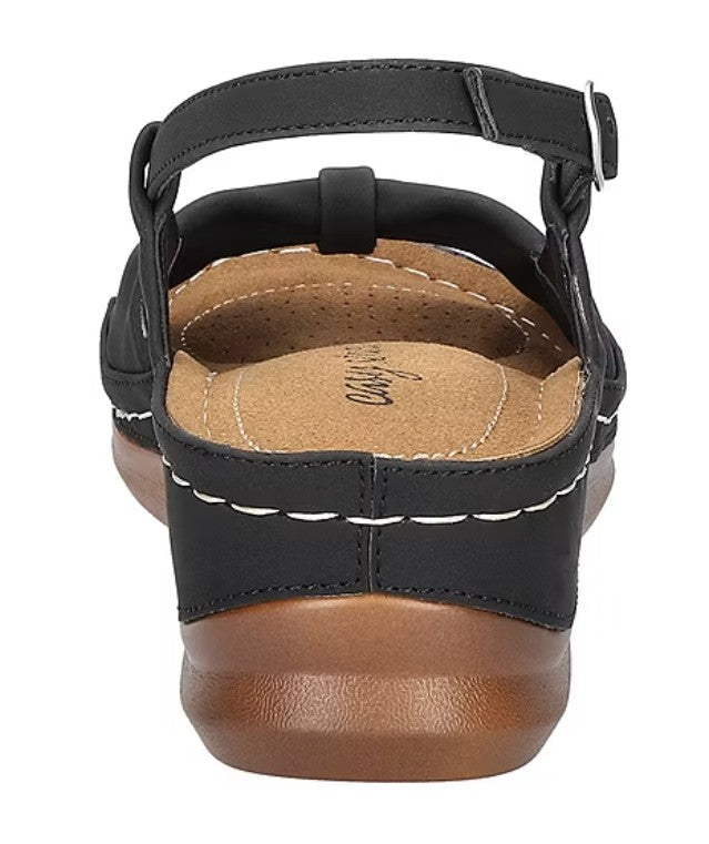 Easy Street Women's Size 7 Wide, Jupiter Strap Slingback Sandals, Black
