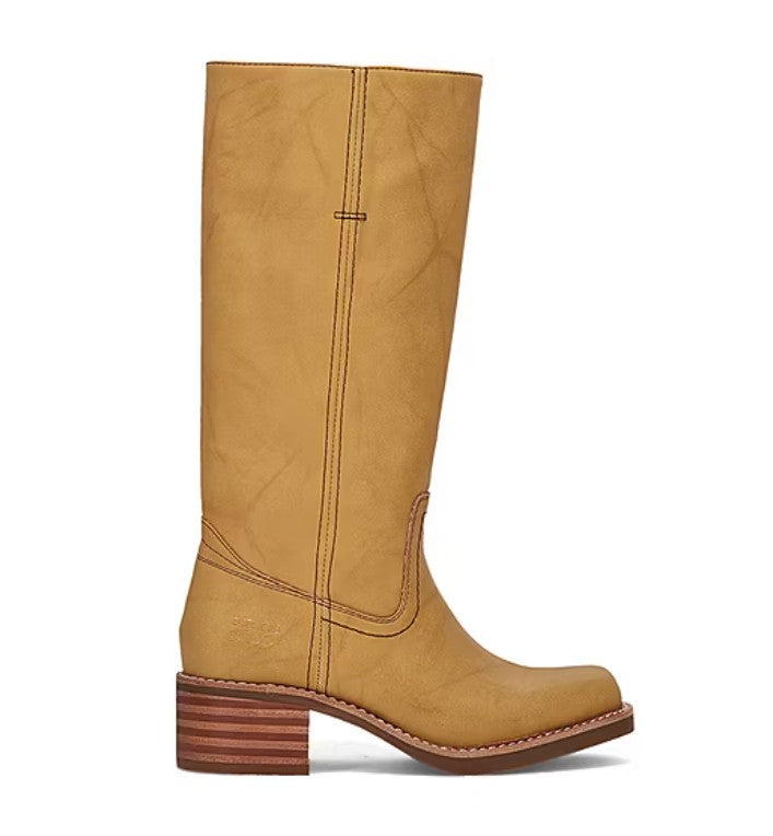 Frye and Co. Miranda 14 Ladies' Size 7.5, Tall Vegan Leather Boots, Banana