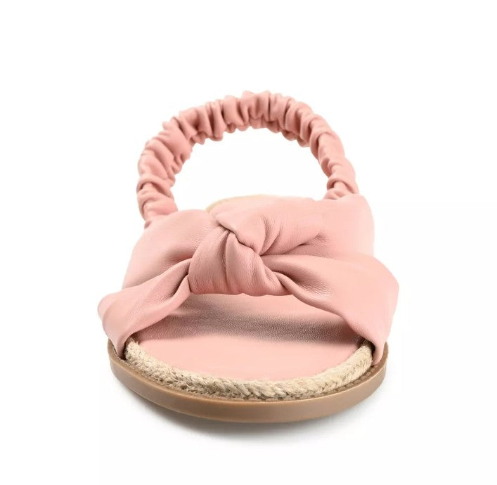 Journee Women's Size 7, Kiandra Espadrille Flat Sandals, Rose Pink