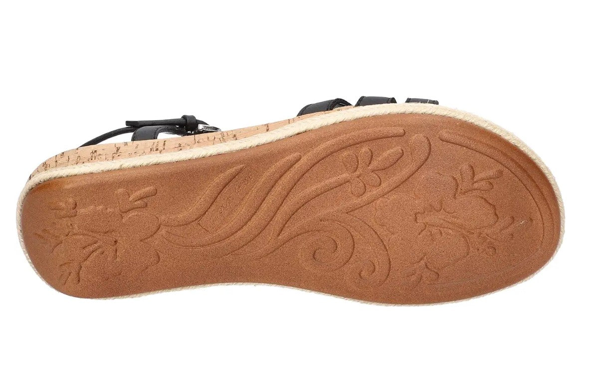 Easy Street Women's Size 7.5 M, Dorinda Cork Wedge Comfort Sandals, Black