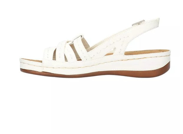 Easy Street Women Size 5 M, Kehlani Slingback Comfort Sandals, White
