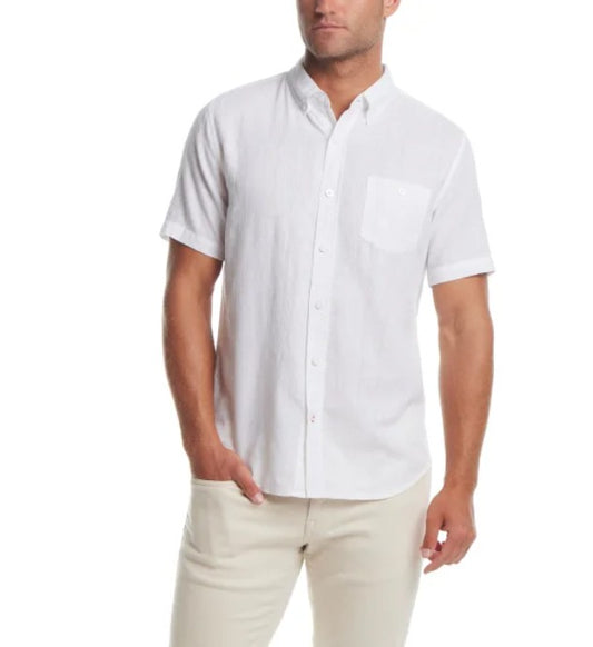 Weatherproof Vintage Men’s Size Small (34-46) Short Sleeve Woven Shirt, White