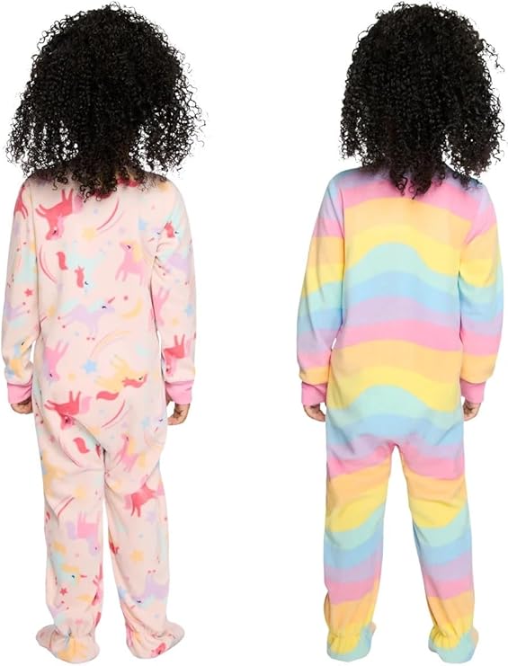 Kids Headquarters Toddler Size 2T 2-Pack Footed Blanket Sleeper, Pink Unicorn