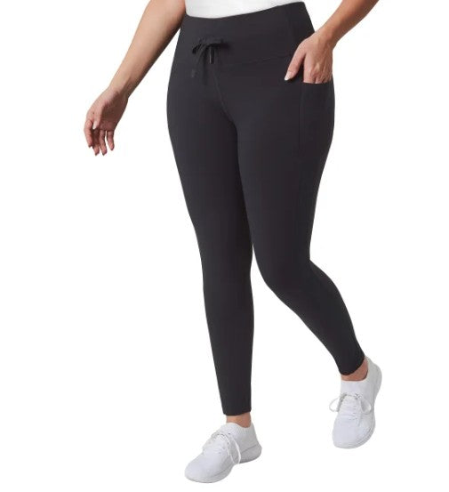 Mondetta Women's Size Medium (8-10) Mixed Media Leggings, Black