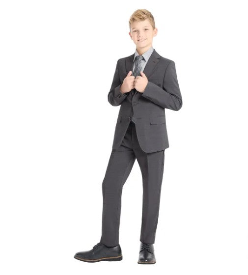 Kenneth Cole Youth Size 10, 2-Piece Suit Set, Jacket and Pants, Gray