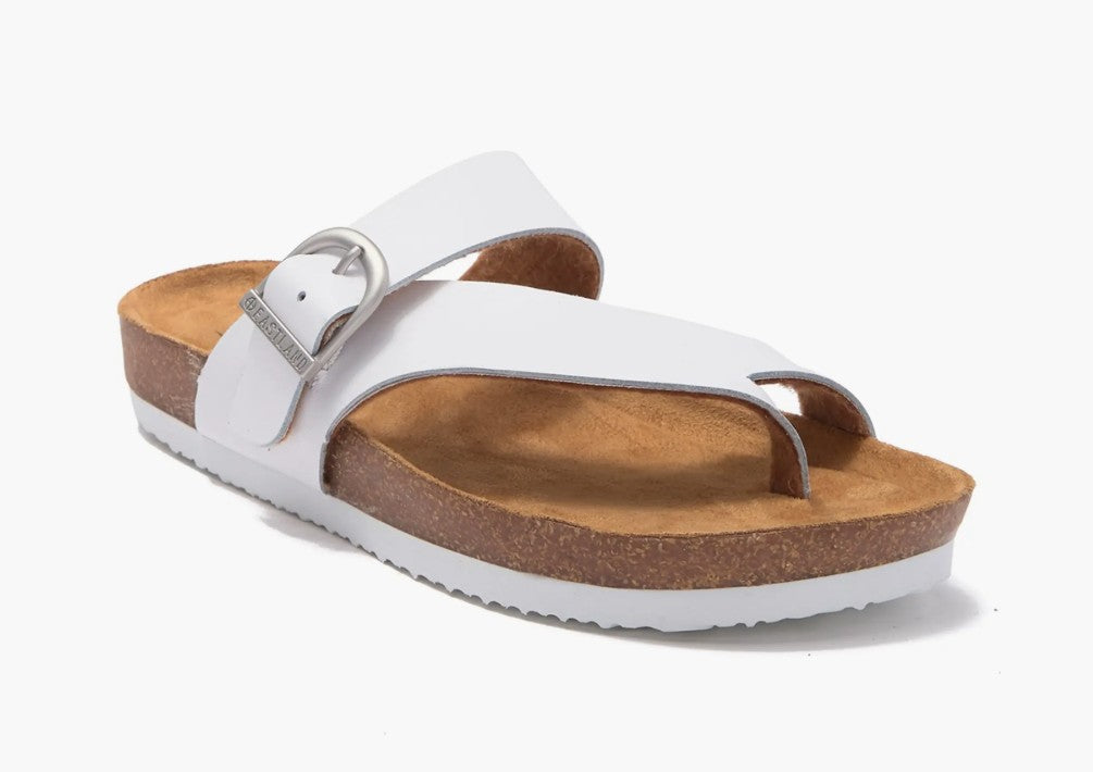 Eastland Women's Size 7, Shauna Adjustable Thong Sandals, White Leather