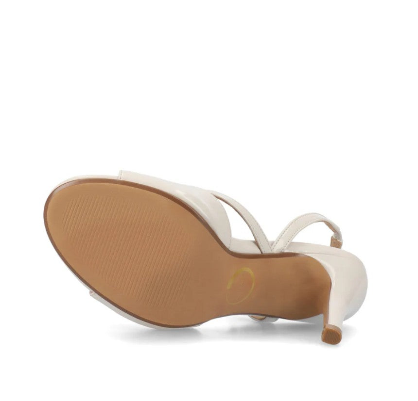 Journee Women's Size 7.5, Varra High Heel Stiletto Dress Sandals, Patent Bone