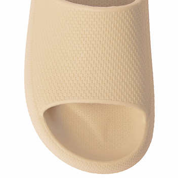 32 Degrees Ladies' Size Large (9-10) Cushion Slide Shower Sandal, Tan, Customer Return