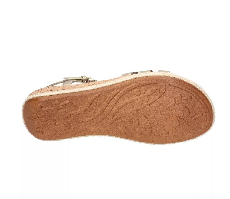 Easy Street Women's Size 7.5 N, Dorinda Cork Wedge Comfort Sandals, Gold