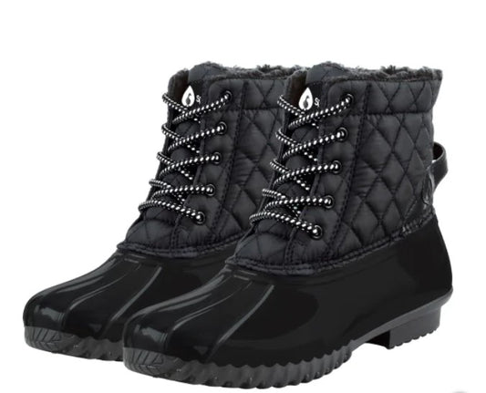 Sporto Ladies' Size 6 Duck Boot Water Repellant, Black, New in Box