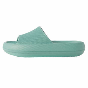 32 Degrees Ladies' Size Large (9/10) Cushion Slide Shower Sandal, Mint Green, Customer Return