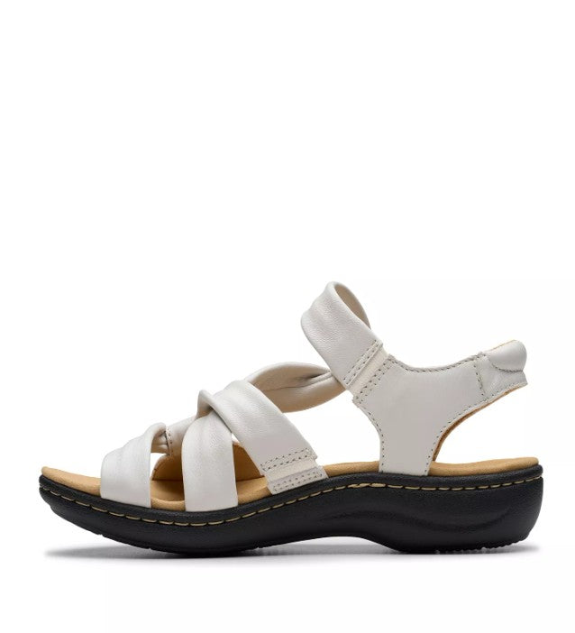 Clarks Women Size 7.5, Laurieann Bell Strappy Comfort Sandals, Off White Leather
