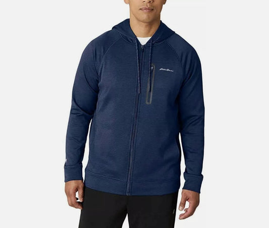 Eddie Bauer Men’s Size Large Performance Full Zip Hooded Sweatshirt, Blue