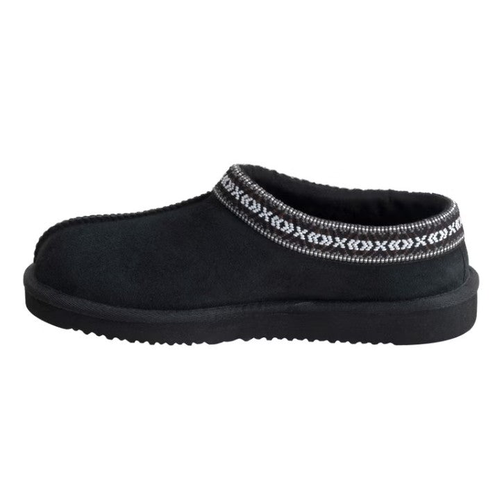 Kirkland Signature Unisex Men's 7 Ladies' 8 Shearling Slippers, Black