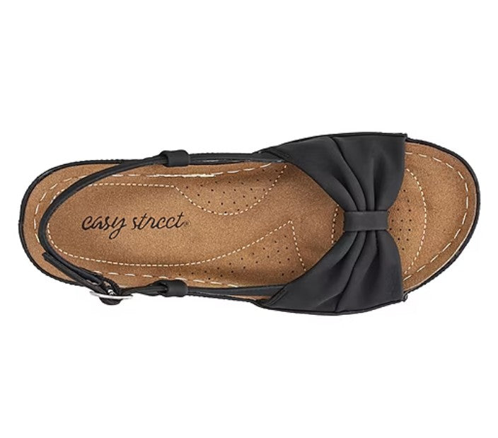 Easy Street Women's Size 7 Wide, Jupiter Strap Slingback Sandals, Black