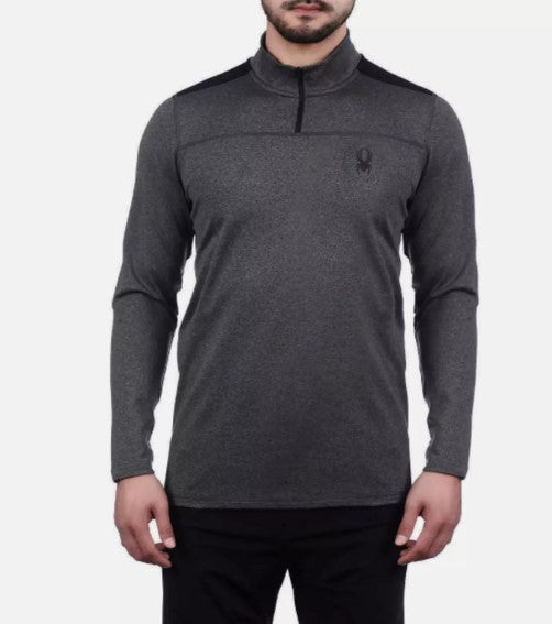 Spyder Active Men’s Size XXL Performance Qtr Zip Top, Grey Heather