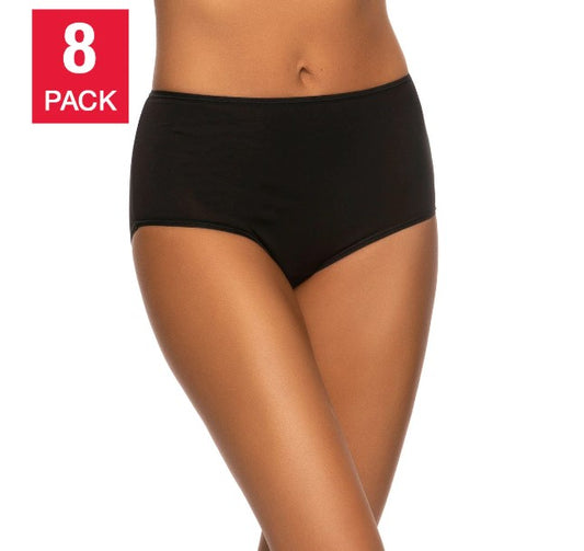 Felina 8-Pack Ladies' Size Medium, Cotton Stretch Brief Panties, Open Box
