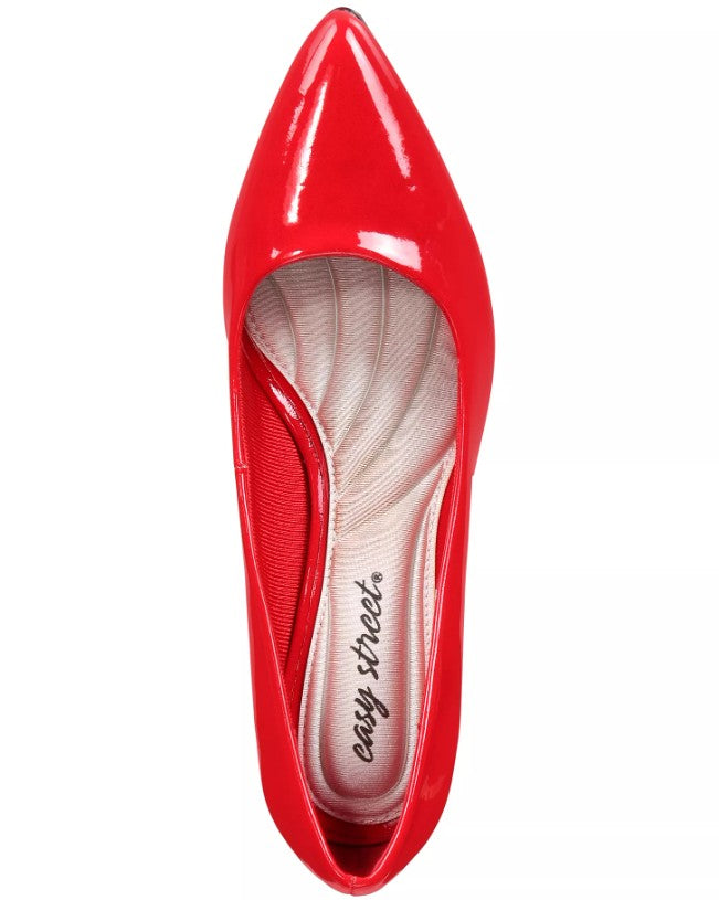Easy Street Women's Size 8.5, Pointe Classic Pointed Pumps, Red Patent