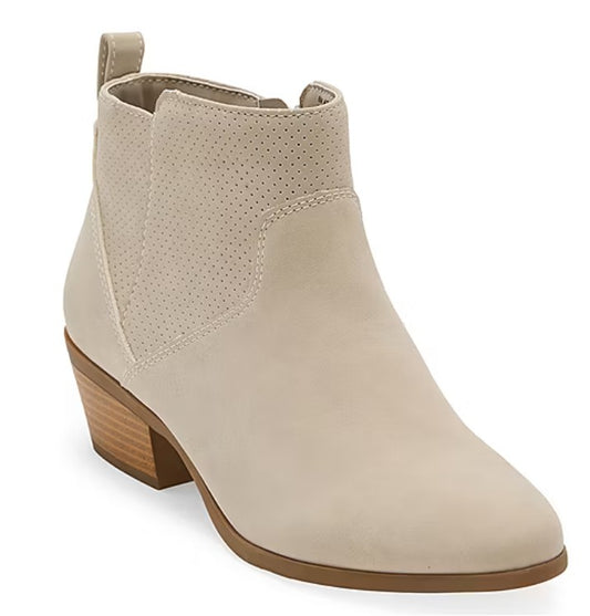 Arizona Jean Co Womens Size 9.5 M, Lambray Stacked Heel Booties, Stone