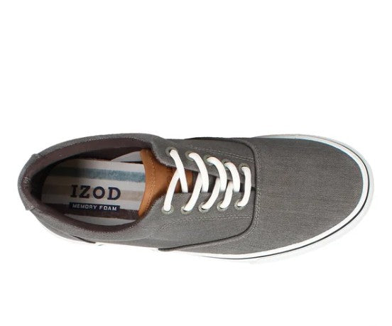 Izod Men's Size 11, Lace-Up Casual Canvas Shoes, Gray