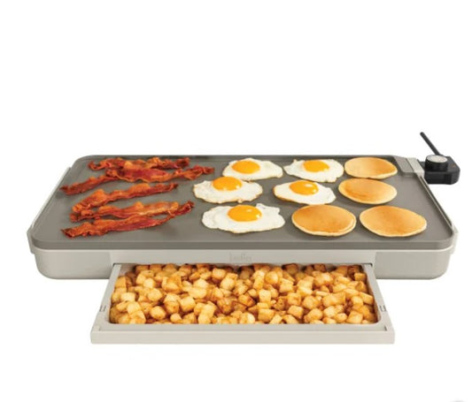 bella 12" x 22" XL Griddle with Warming Tray, Customer Return