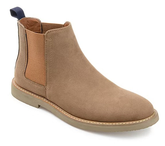 Vance Co Men's Size 10.5, Marshon Tru Comfort Pull-on Ankle Chelsea Boots, Tan