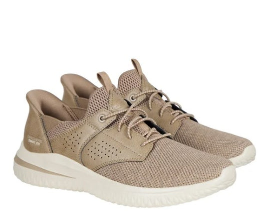 Skechers Men's Size 9, Delson Swift Fit Hands Free Shoes, Taupe