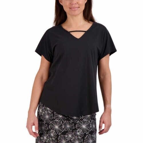 Tranquility by Colorado Clothing Ladies' Size Large, Short Sleeve Top, Black