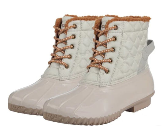 Sporto Ladies' Size 11 Duck Boot Water Repellant, Ivory, New in Box