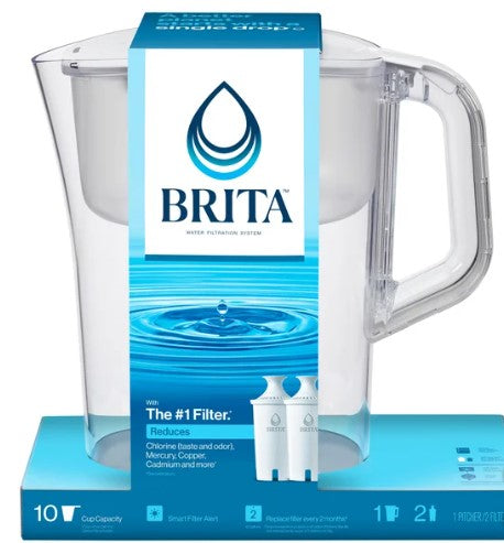 Brita Champlain Water Filter Pitcher, 10 Cup with 2 Filters, NEW Open Box