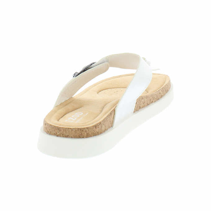 Izod Ladies' Size 9, Charcy Strap Sandal, White, Customer Return