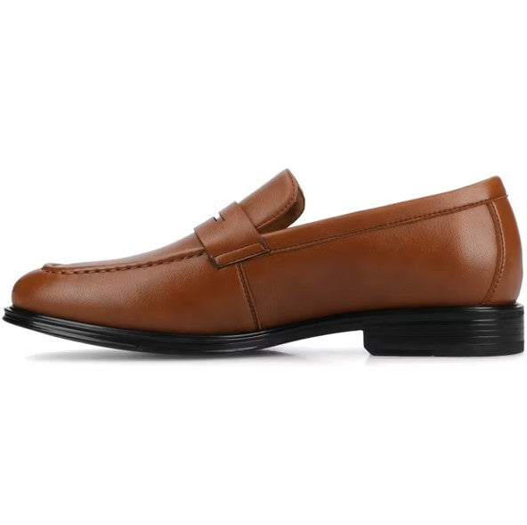 Vance Men's Size 9.5 Wide, Phineas Slip-on Penny Loafer Dress Shoes, Tan
