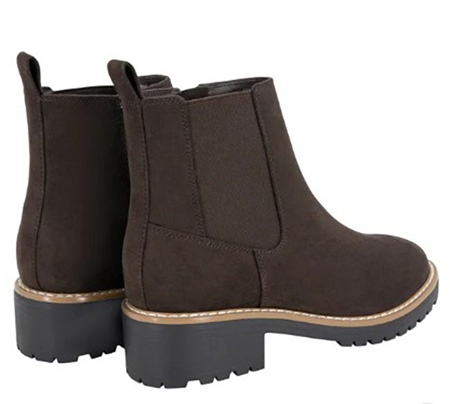 Kensie Kayla Ladies' Size 6.5, Chelsea Faux Suede Boot, Brown, Grade A